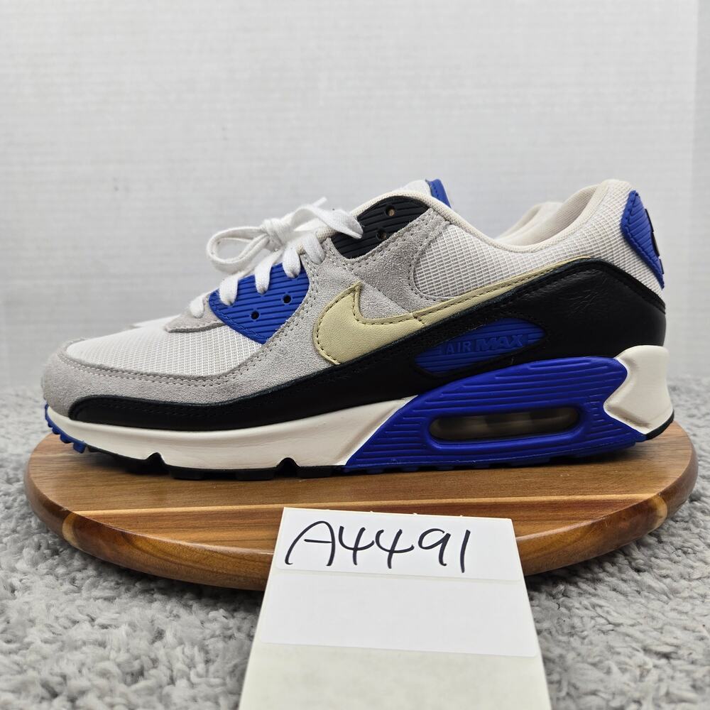 Nike Mens 11.5 Air Max 90 Khaki Racer Blue Gym Daily Casual Sneaker HF3449-100